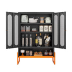 5.9H Foot Double-Sided Door Shoe Cabinet With Movable Double-Layer Partitions And Hollow Base Moisture-Proof And Seismic Design