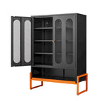 5.9H Foot Double-Sided Door Shoe Cabinet With Movable Double-Layer Partitions And Hollow Base Moisture-Proof And Seismic Design
