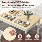 Costway 5-Piece Dining Set Solid Wood Kitchen Furniture with