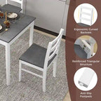 Costway 5-Piece Dining Set Solid Wood Kitchen Furniture with