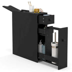 Costway Bathroom Floor Cabinet Toilet Narrow Storage Organizer with - See Details