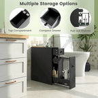 Costway Bathroom Floor Cabinet Toilet Narrow Storage Organizer with - See Details