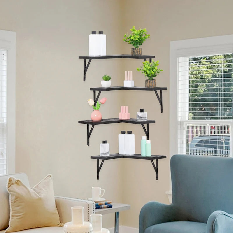 Wood Floating Shelves Set of XX, Wall Mounted Shelves for Bathroom Bedroom Living Room, and Kitchen Wall Decor 16*11.4in