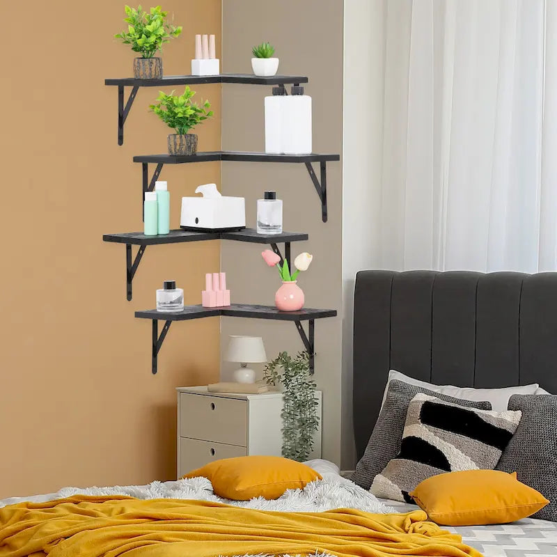 Wood Floating Shelves Set of XX, Wall Mounted Shelves for Bathroom Bedroom Living Room, and Kitchen Wall Decor 16*11.4in
