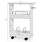 Gymax Slim Rolling Storage Cart 3-Tier Bathroom Cabinet Mobile - See Details