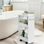 Gymax Slim Rolling Storage Cart 3-Tier Bathroom Cabinet Mobile - See Details