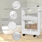 Gymax Slim Rolling Storage Cart 3-Tier Bathroom Cabinet Mobile - See Details