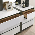 Furniture of America Conjira Modern 4-Piece White Wood Storage Bedroom Set