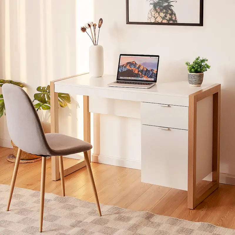 Costway Computer Desk with Storage Cabinet Pull-out Drawer Stable