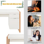 Costway Computer Desk with Storage Cabinet Pull-out Drawer Stable