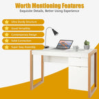 Costway Computer Desk with Storage Cabinet Pull-out Drawer Stable
