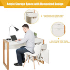 Costway Computer Desk with Storage Cabinet Pull-out Drawer Stable