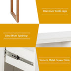 Costway Computer Desk with Storage Cabinet Pull-out Drawer Stable