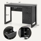Costway Computer Desk with Storage Cabinet Pull-out Drawer Stable
