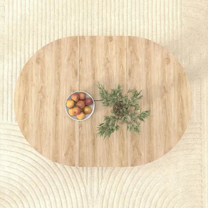 Elegant Farmhouse Round Dining Table with Adjustable Length and X-Base Be Used for Modern Dining Room