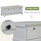 Shoe Bench with Lift Top Cushion Seat & Hidden Space, Entryway Shoe Storage Bench with 3 Drawers, Bedroom End of Bed Bench