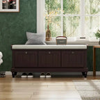 Shoe Bench with Lift Top Cushion Seat & Hidden Space, Entryway Shoe Storage Bench with 3 Drawers, Bedroom End of Bed Bench