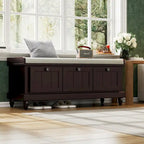 Shoe Bench with Lift Top Cushion Seat & Hidden Space, Entryway Shoe Storage Bench with 3 Drawers, Bedroom End of Bed Bench
