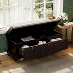 Shoe Bench with Lift Top Cushion Seat & Hidden Space, Entryway Shoe Storage Bench with 3 Drawers, Bedroom End of Bed Bench