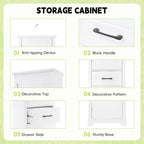 Freestanding Bathroom Cabinet with 2 Doors, Adjustable Shelves & Door Storage ,Tall Bathroom Organizer