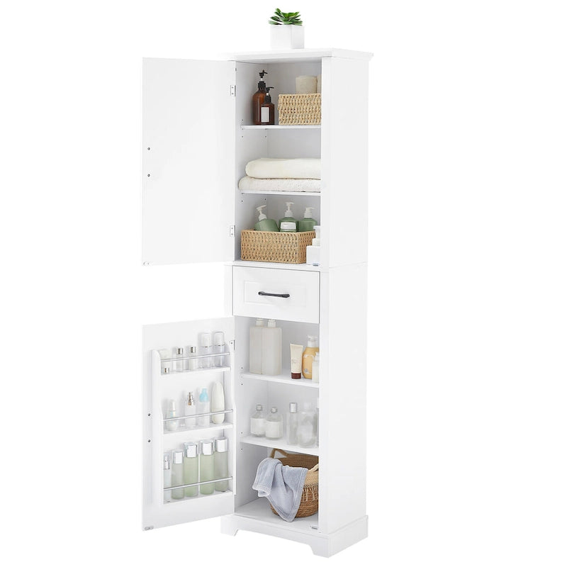 Freestanding Bathroom Cabinet with 2 Doors, Adjustable Shelves & Door Storage ,Tall Bathroom Organizer