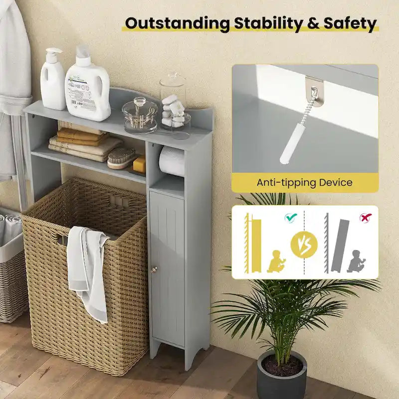 Costway Over the Toilet Storage Cabinet with Toilet Paper Holder