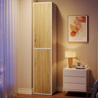 75.4 Inches Wood Storage Cabinet with 2 Doors and 6 Shelves