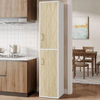 75.4 Inches Wood Storage Cabinet with 2 Doors and 6 Shelves