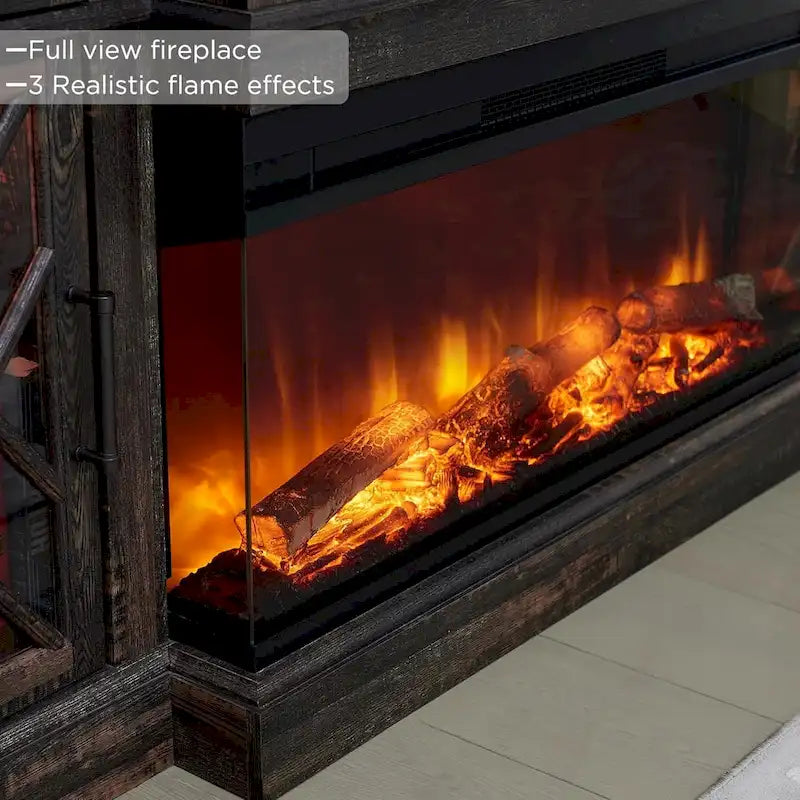 Fireplace TV Stand for 80 Inch TV, Entertainment Center,Media Console