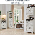 Farmhouse Corner Bathroom Cabinet, Small Corner Cabinet with Barn Door - N/A