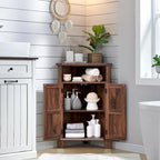 Farmhouse Corner Bathroom Cabinet, Small Corner Cabinet with Barn Door - N/A