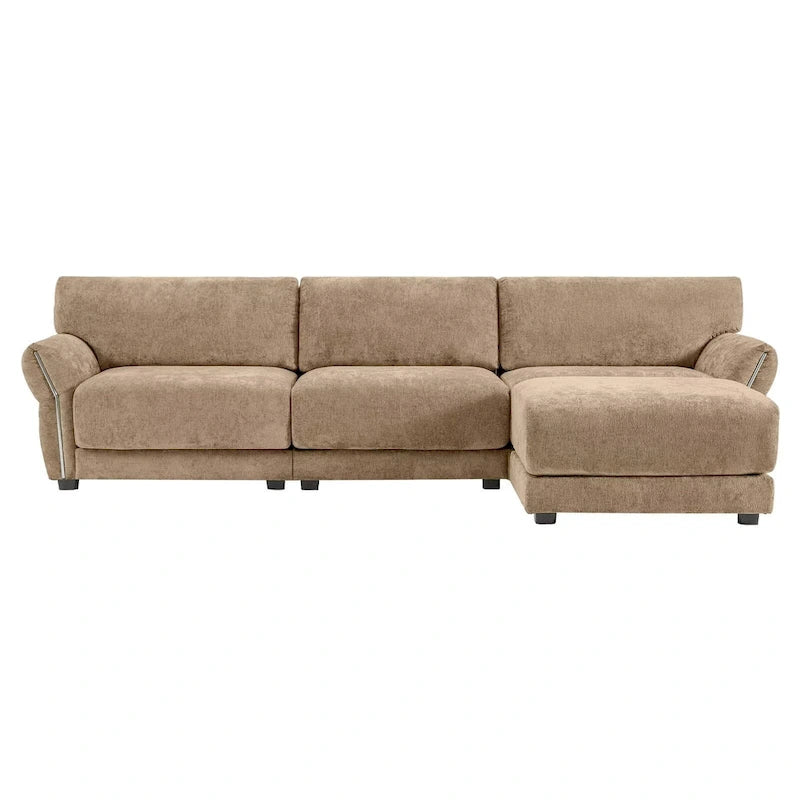 110 Modular Sectional Sofa, L-Shape Sofa with USB and Type-C Charger