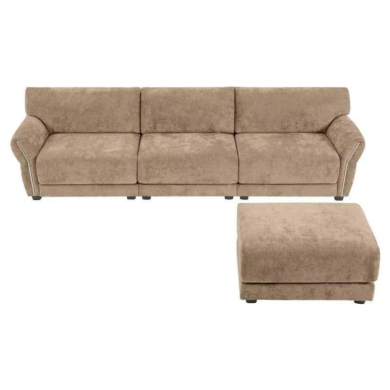 110 Modular Sectional Sofa, L-Shape Sofa with USB and Type-C Charger