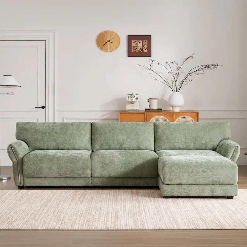 110 Modular Sectional Sofa, L-Shape Sofa with USB and Type-C Charger