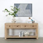 70 Long Capri 4 drawers Sideboard Weathered Natural Pinewood Solid Top