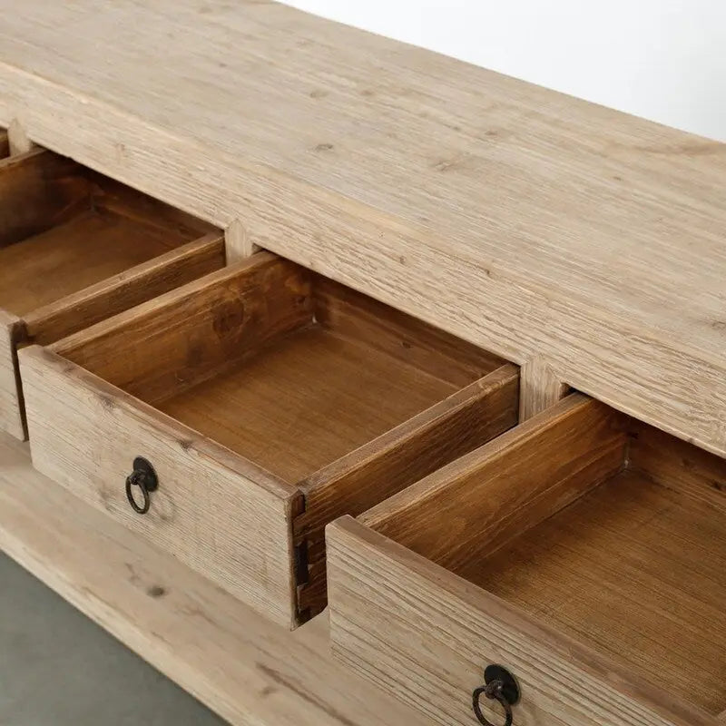 70 Long Capri 4 drawers Sideboard Weathered Natural Pinewood Solid Top