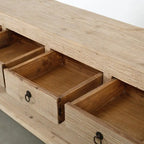 70 Long Capri 4 drawers Sideboard Weathered Natural Pinewood Solid Top