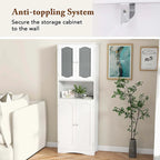 Costway 64.5 Tall Bathroom Cabinet with Tempered Glass Doors - See Details