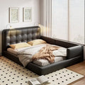Upholstered Platform Bed with 2 Bulit-in Reading Lights