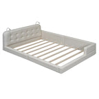 Upholstered Platform Bed with 2 Bulit-in Reading Lights