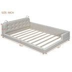 Upholstered Platform Bed with 2 Bulit-in Reading Lights