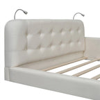 Upholstered Platform Bed with 2 Bulit-in Reading Lights