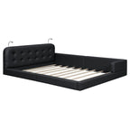 Upholstered Platform Bed with 2 Bulit-in Reading Lights