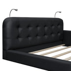 Upholstered Platform Bed with 2 Bulit-in Reading Lights