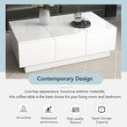 Modern Stylish Coffee Table Extendable Coffee Table with 2 Large Storage Compartments 2 Drawers, for Living Room
