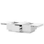 Modern Stylish Coffee Table Extendable Coffee Table with 2 Large Storage Compartments 2 Drawers, for Living Room