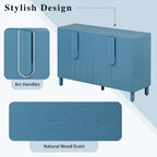 4-Door Buffet Cabinet with Storage, Wood Sideboard Cabinet with Unique Arc Handles and Adjustable Shelves for Dining Room