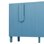 4-Door Buffet Cabinet with Storage, Wood Sideboard Cabinet with Unique Arc Handles and Adjustable Shelves for Dining Room