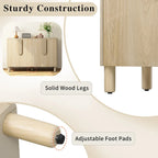 4-Door Buffet Cabinet with Storage, Wood Sideboard Cabinet with Unique Arc Handles and Adjustable Shelves for Dining Room