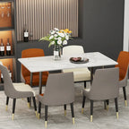 Modern Dining Table with Metal Frame Sintered Stone Top Kitchen Table